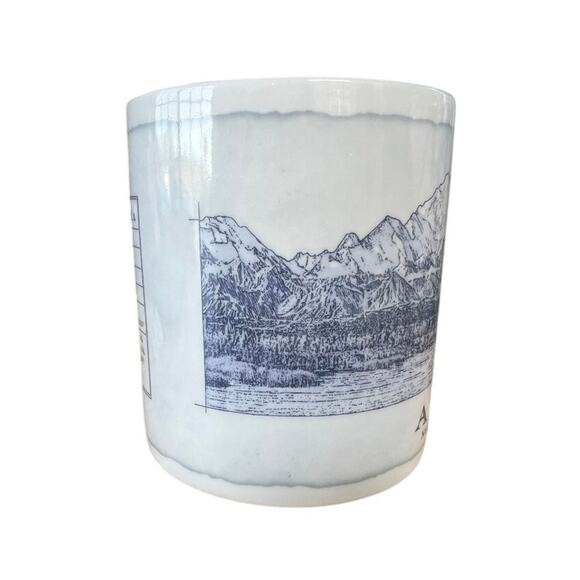 Starbucks 2008 Alaska North to the Future Ceramic 18 fl oz Mug Blue White Sketch - Picture 4 of 7